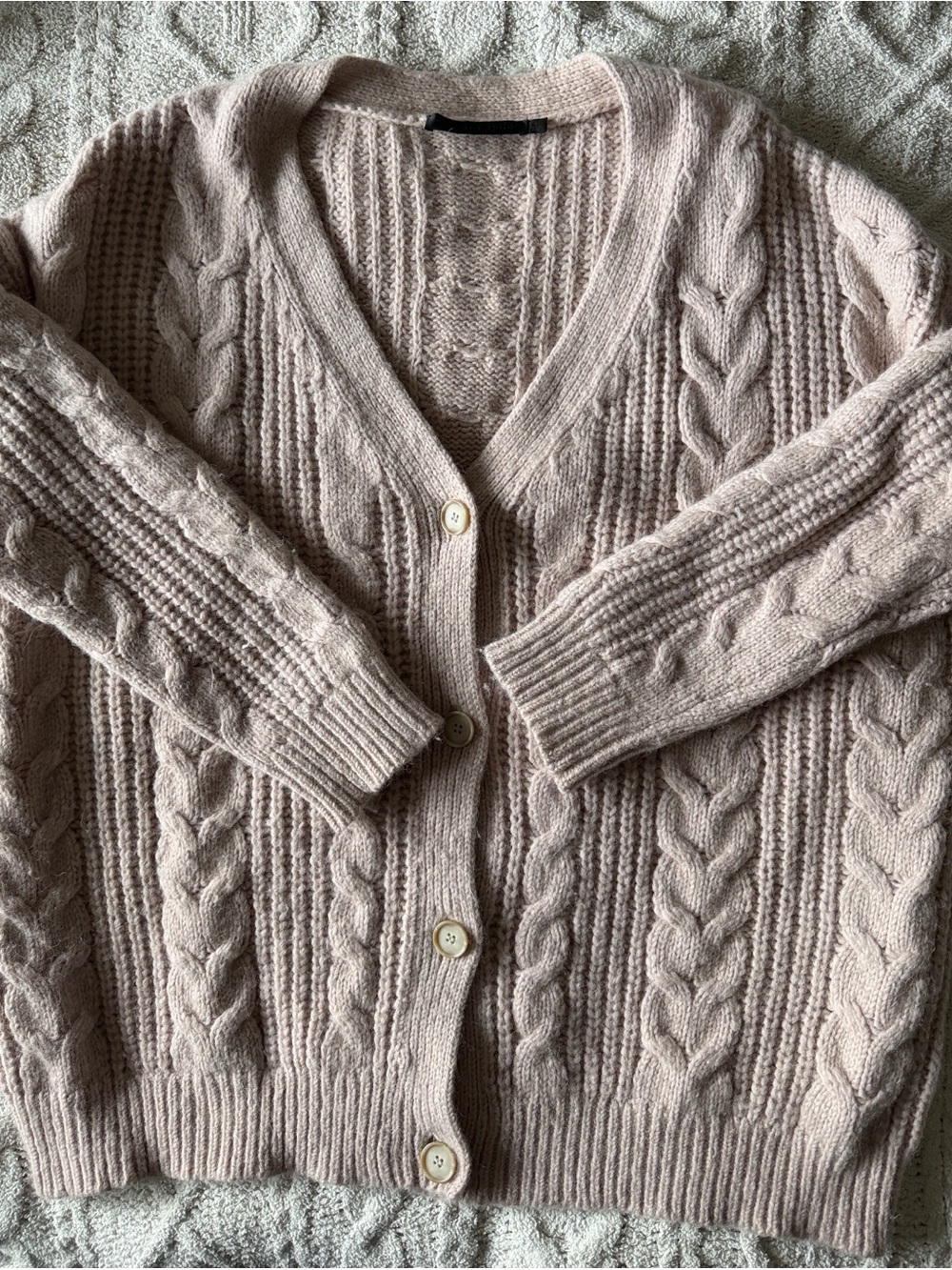 EUC Jenni Kayne Cable Cocoon Cardigan S Blush